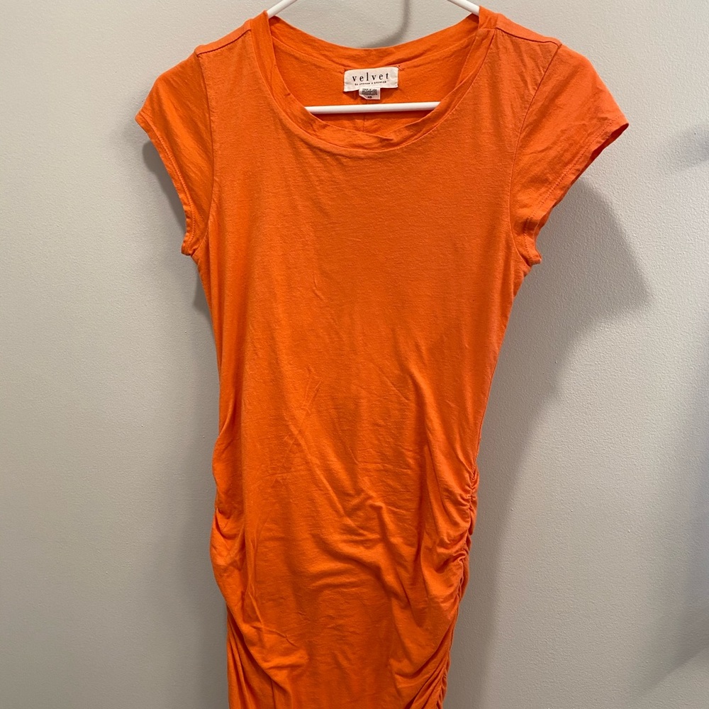 Velvet By Graham & Spencer orange shirt dress
